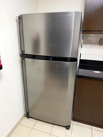 Stainless Steel Double Door Refrigerator - Good Condition. Sharp 650L