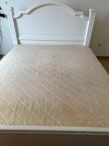 White Double Bed Frame with Mattress