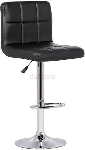 Pan Home Hoover Adjustable Black PU Leather Bar Stool with Footrest (Set of 3)