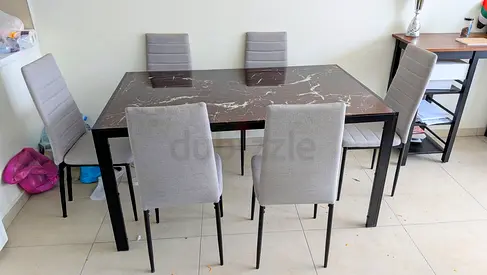 URGENT! Vacating Sale: 6-seater dining table with marble effect