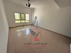 1BR apartment for rent in Al Qasimia Al Nad, central AC, family tower, with a stunning view.