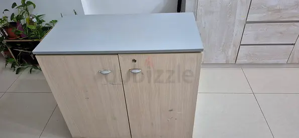 Heavy duty two-door storage cabinet with lock — good condition