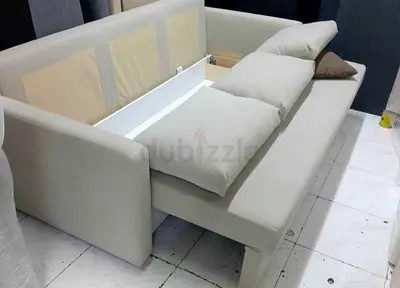 Light beige 3-seater sofa bed with storage - good condition