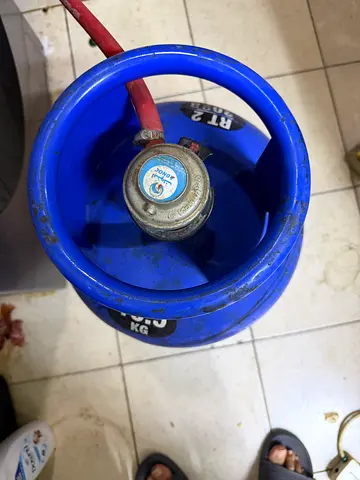 LPG Gas Cylinder with Regulator (Blue) half full