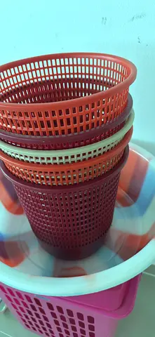 Set of Plastic Storage Baskets/Trash Bins - Used, Good Condition