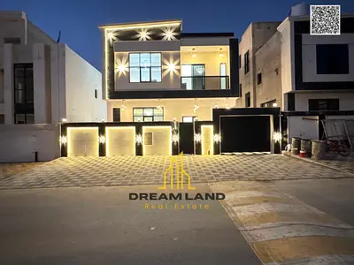 Luxury villa in Al Helio 2, Ajman, ready for immediate occupancy with high-end finishes and spacious living areas. Freehold ownership for all national
