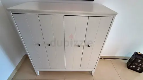 White Wooden Storage Cabinet / Sideboard - Good Condition