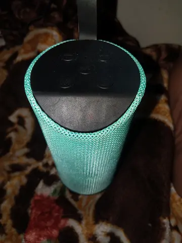 Portable Bluetooth Cylinder Speaker - Light Teal, Good Condition