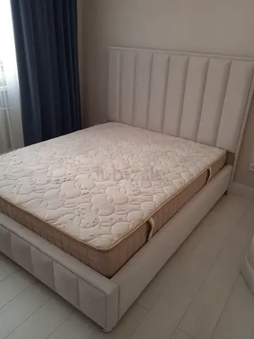 Luxury Fabric Bed Frame With Mattress Stylish Modern Design Headboard