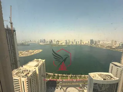 **Spacious 2 Bedroom Apartment for Annual Rent | Al Majaz 3, Sharjah. Sea view, free parking, central AC, free maintenance, and close to Dubai Exit