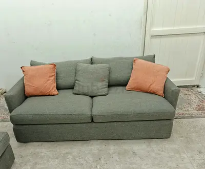 Crate and Barrel Lounge Deep taft fabric 2 seater sofa