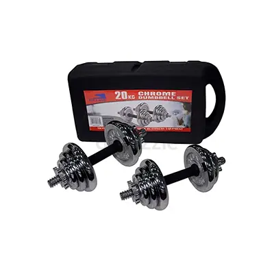 York Fitness Dark Grey Painted Adjustable Dumbbell Set 20Kg Carry Case - Brand New
