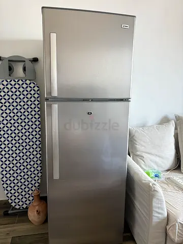 Used stainless steel double-door refrigerator/freezer - good condition