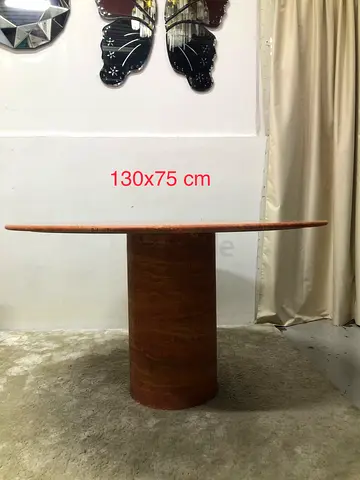 Pelagia Red Travertine Round Dining Table