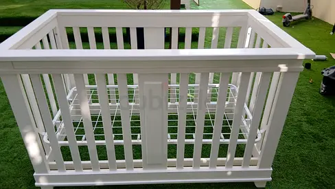 White Wooden Baby Crib Frame - Good Condition
