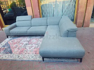 Premium Quality Natuzzi Italian L Shape Sofa dark gray Perfect Condition