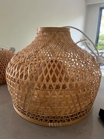 Woven Rattan Pendant Lamp Shade - Natural Finish