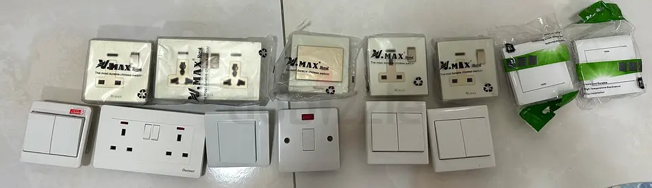 Assorted Electrical Wall Sockets and Switches Collection