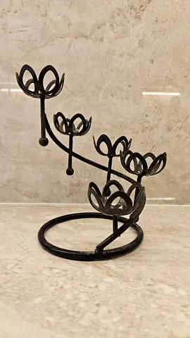 Metal Stand / Small Candle Holder - Black Decorative Rack