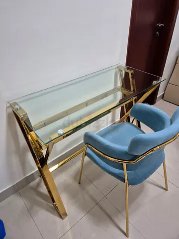 Home centre sky blue bedroom chair for sale aed 49