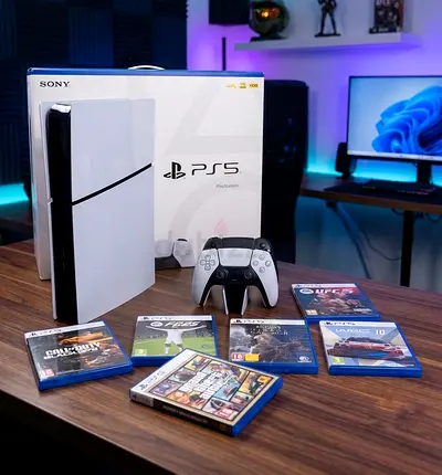 PlayStation 5 Slim Console Ultra HD Blu-ray Disc and 1 TB SSD for more internal storage.(Internation