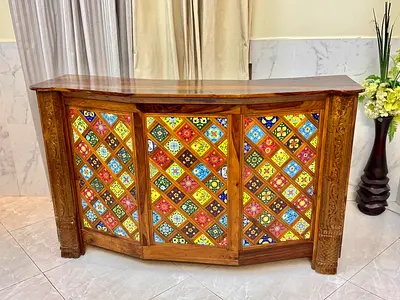 Marina Tile Sheesham Solid Wood Bar counter