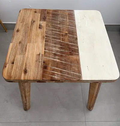 Solid Wood Small Coffee/Side Table - Rustic Two-Tone