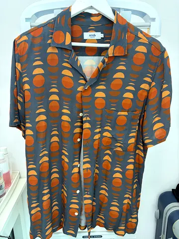 Arrels Barcelona Moon Phase Print Short Sleeve Shirt
