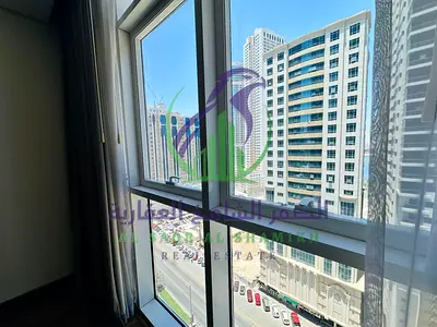 شقة غرفة وصالة مفروشة للإيجار السنوي في التعاون الشارقة فرش فندقي فاخر مسبح جيم باركينغ خاص