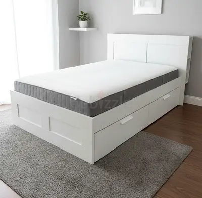 IKea brimness Double bed with ikea mattress Like new