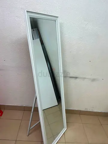 Full-Length Free-Standing Mirror with White Frame