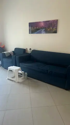 Blue 3-seater sofa + single seater 2 sofas