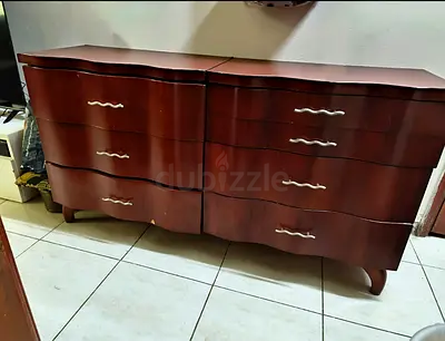 Solid Wood 6-Drawer Double Dresser - Dark Cherry Finish