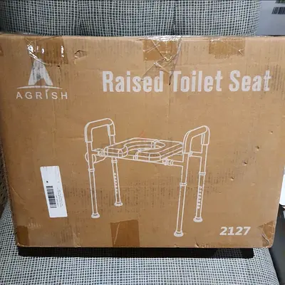 Raised Toilet Seat with Handles (New in Box). AED 200 Only!