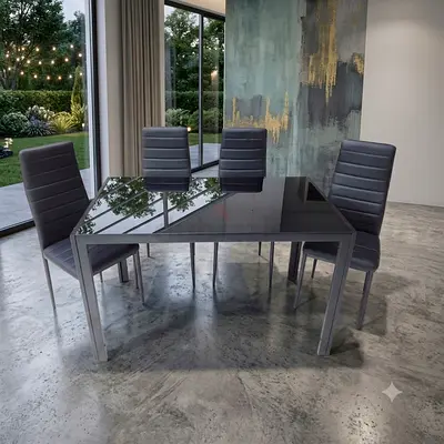 Dining Set Glass Top 4 Seatr New For Sale