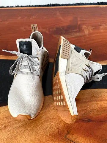 Light beige adidas NMD sneakers, gently used