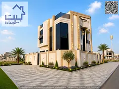 For Sale : corner villa in Al Helio 1_Ajman( 2 floors + roof ) on two streets, near Sheikh Mohammed 