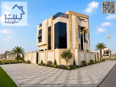 For Sale : corner villa in Al Helio 1_Ajman( 2 floors + roof ) on two streets, near Sheikh Mohammed