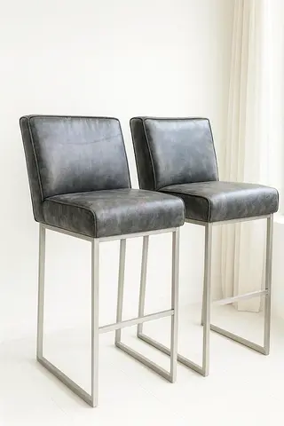 Marina Home Vintage Leather Stools