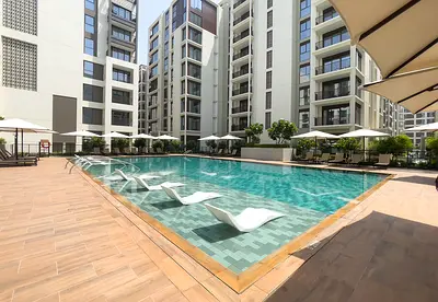 Modern Pool - View Apartment with Balcony