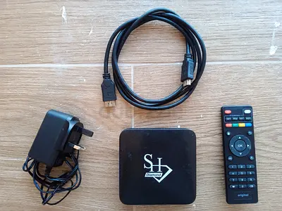 Diamond Android TV Box with Remote, HDMI and Power Adapter