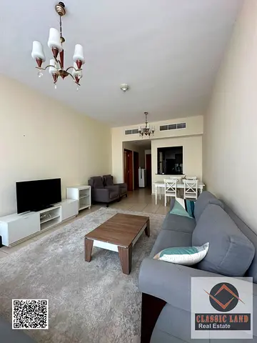 spacious 1-bedroom apartment for rent in a well-maintained tower in Ajman One