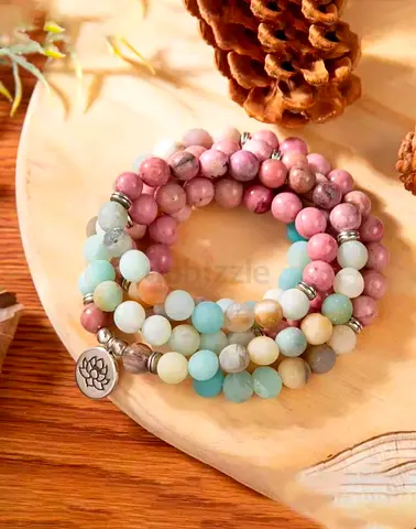 Natural Stones Beaded Necklace / Mala Beads