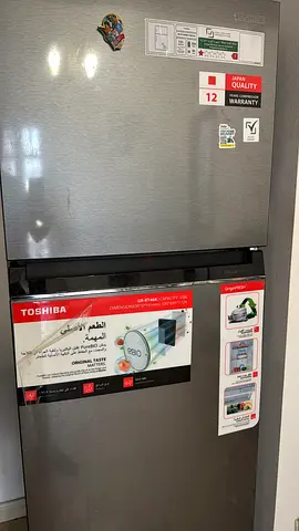 Toshiba stainless steel refrigerator - good condition
