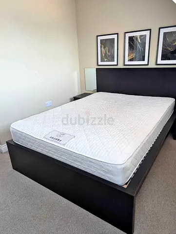 IKEA Black MALM Double Storage Bed with IKEA Mattress 140 x 200 cm