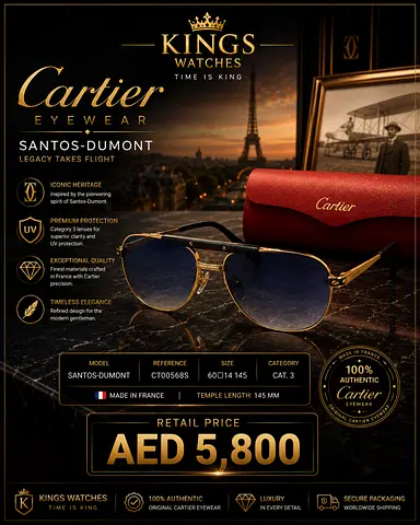 Cartier Santos-Dumont Aviator Sunglasses - Authentic, Made in France