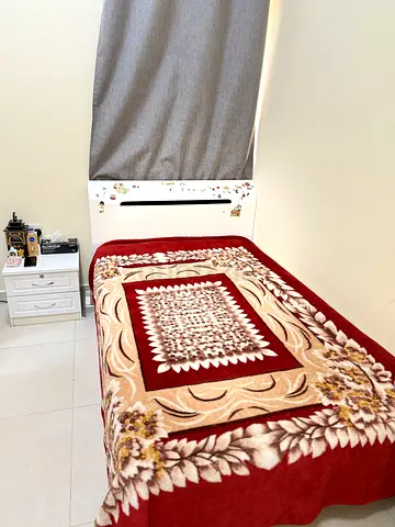 Used Queen Mattress with White Wooden Bed Frame - Good Condition