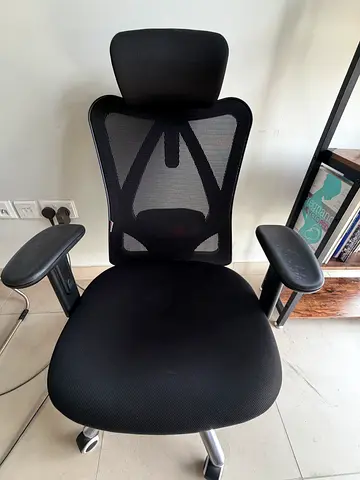 Ergonomic Black Mesh Office Chair with Headrest and Armrests