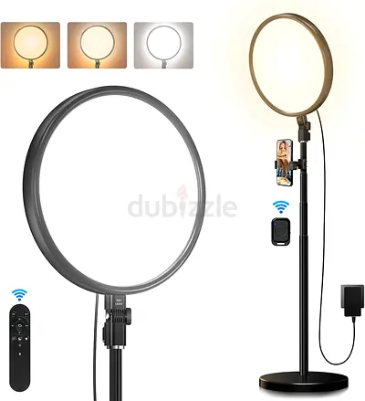 3317 - Tobeape 13" Ring Light with 79" Extendable Stand, 2700-6500K Dimmable Photography Light with