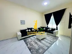 Luxury apartment, second occupancy, one bedroom and living room with a balcony and open view. Ajman,